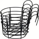 Kugformade metallhängande krukor 4 st 16 × 14 × 12,5 cm svarta hängande korgar för utställning och upphängning av växter 4