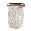 Kukkakuvioinen kaiverrettu ranneke 42 44 45 46 49 mm Apple Watch Series 1–10 SE SE2 Ultra Silikoniranneke suurten auringonkukkien motiivilla 7