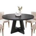 Kulatý jedálenský stôl pre 4 osoby Jednoduchá montáž Priemer 120 cm Výška 75 cm Doska z MDF Krížová podnož Do kuchyne aj jedálne 11