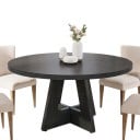 Kulatý jídelní stůl pro 4 osoby Snadná montáž Průměr 120 cm Výška 75 cm Deska z MDF Křížová podnož Do kuchyně i jídelny 11