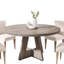 Kulatý jídelní stůl pro 4 osoby Snadná montáž Průměr 120 cm Výška 75 cm Deska z MDF Křížová podnož Do kuchyně i jídelny 13