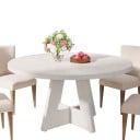 Kulatý jídelní stůl pro 4 osoby Snadná montáž Průměr 120 cm Výška 75 cm Deska z MDF Křížová podnož Do kuchyně i jídelny 16