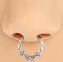 Kullan hopeinen piercing vaaleanpunaisilla kivillä ja hopeisilla yksityiskohdilla 10 x 1,2 mm Ruostumatonta terästä Tyylikäs koru päivittäiseen 2