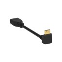 Kulmaliitin Mini HDMI - HDMI M/F -jatkokaapeli 3