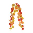 Kunstig efterårsgirlande 2 m blade i fire forskellige farver til Halloween og bryllupper Efterårsdekoration til bord, dør, pejs eller rækværk 1