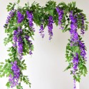 Kunstig guirlande med blåregnsblomster 1