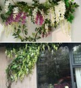 Kunstig guirlande med blåregnsblomster 5