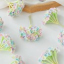 Kunstmatige decoratieve bloemen fijne bloemsamenstellingen 7 cm zijde mini bloemdecoratie voor kransen bruiloftdecoraties 2