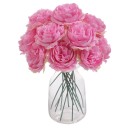 Kunstmatige pioenrozen met stelen realistische bloemen 20 cm 6 stuks zijde decoratie voor vaas bruiloftsarrangement interieur 7