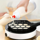 Kunststof fles voor het mengen van pannenkoekenbeslag 27 x 9 cm Praktische dispenser met 3 cm opening Gemakkelijk schenken en nauwkeurig doseren 3