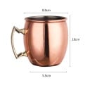 Kupferbecher mit Henkel 530 ml aus Kupfer 8,8 x 10 x 8,8 cm für die Servierung von kalten Getränken zu Hause und bei Zusammenkünften 4