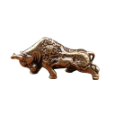 Kupferne Statuette eines Stiers mit Ornamenten Miniatur Dekoration Figur eines Stiers aus Kupfer für Glück 4,4 x 2 cm 2