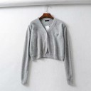 Kurzer Damenpullover mit Knöpfen A2986 7