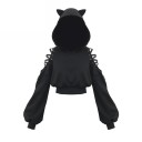 Kurzes Damen-Sweatshirt mit Ausschnitten 1