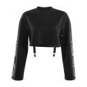 Kurzes Damen-Sweatshirt schwarz 1