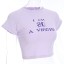 Kurzes lila T-Shirt für Damen 3