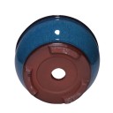 Květináč na nožičkách s odtokovým otvorem o rozměru 8,3 x 5,5 cm a vnitřním průměrem 7 cm s baňatým tvarem a lesklým povrchem 3
