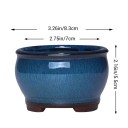 Květináč na nožičkách s odtokovým otvorem o rozměru 8,3 x 5,5 cm a vnitřním průměrem 7 cm s baňatým tvarem a lesklým povrchem 5