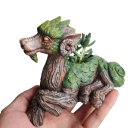 Květináč ve tvaru draka se zelenými detaily 11,5 × 15,5 cm dračí zahradní soška s květináčem pro zahradu a terasu 2