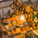 Kvetinový domček 20 x 18 x 19 cm Miniatúrna LED stavebnica s nábytkom Dekoratívny domček s osvetlením a realistickými detailmi 6