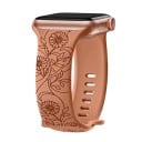Kvetinový gravírovaný remienok 42 mm pre Apple Watch Series 10 Laserovo zdobený silikónový pásik so slnečnicami Francúzsky romantický 4