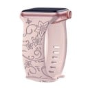 Květinový gravírovaný řemínek 42 44 45 46 49 mm pro Apple Watch Series 1–10 SE SE2 Silikonový pásek s motýly a květinami Francouzský 3