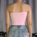 Kvinders lyserød crop top med kæder 2
