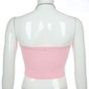 Kvinders lyserød crop top med kæder 5