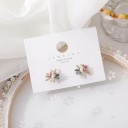 Kvinders ørestikker med blomster og zirkoner 3