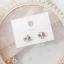 Kvinders ørestikker med blomster og zirkoner 5