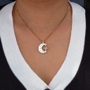 Kvinnors måne och sol halsband D236 1