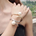 Kvinnors öppet armband med pärla H552 3