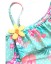 Kwiatowe bikini dziewczyny z jednym ramiączkiem i spódnicą 1