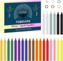 Kynttilät 24 kpl ilman tuoksua 10,2 x 1,3 cm vahakynttilät moniväriset kotitalouteen, kirkkoon, häihin, juhliin ja koristeisiin 1