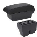 Kyynärnoja 31 x 13 x 16 cm Ford Fiesta MK7 2009–2017 PU nahkaa ABS muovia Keskikonsoli säilytyslaatikolla Kestävä musta noja ilman USB:tä 3