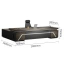 L-formet computerbord med indbygget skab 280 x 160 x 75 cm metalramme træoverflade brun-sort til kontor og arbejdsrum 2