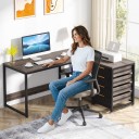 L-Shaped Computer Desk 149 cm With Four Storage Drawers and Two Open Shelves Corner Writing Desk on Square Legs 16
