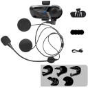 L1-moottoripyörän intercom-puhelin kiinteällä mikrofonilla, Bluetooth 5.3, IP67, USB-C, 15 tunnin akunkesto, ääniohjaus avoimille ja ylösnostettaville 2