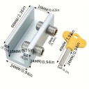 Lacăt de securitate pentru fereastră și ușă glisantă 60 x 24 x 16 mm suport metalic cu 2 șuruburi și cheie împotriva deschiderii 2