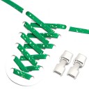 Lacci elastici piatti per scarpe senza annodare 100 cm Lacci in poliestere con chiusura metallica Calzata rapida per scarpe sportive 4