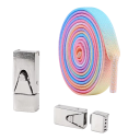 Lacci piatti elastici senza annodare 100 cm Larghezza 0,8 cm Spessore 0,2 cm Lacci elastici con chiusura a pressione Per bambini e adulti 16