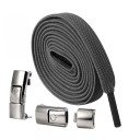 Lacci senza annodatura con chiusura 100 cm Lacci sportivi elastici con fibbia in metallo Scarpe da corsa Scarpe fitness Scarpe per bambini 10