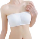 Lace bralette strapless bra for women in white colour Universal size for chest circumference 56 to 90 cm Made from nylon and lace 6