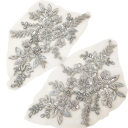 Lace Embroidery with Floral Pattern 12 x 22 cm 1 Pair Decorative Embroidered Application for Dresses Clothing Fashion Accessories and Creative Projects 6