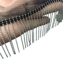 Lace Ribbon with Metal Beaded Chains 6 cm x 91 cm Polyester Decorative Lace for Sewing Decoration of Clothing Costumes and Decorations 3