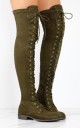 Lace-Up Knee-High Boots J2752 4