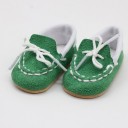 Laced shoes for a 43 cm doll Moccasins with white stitching Practicing lace tying for children PU leather and fabric 4