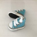 Laced shoes for dolls Small textile trainers in the style of classic canvas shoes Dimensions 3.5 x 2 cm A wardrobe accessory for play dolls 4