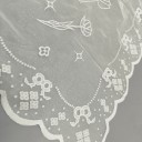 Lacedug med tulipanmønster 90 × 90 cm Polyester hvid dug med blomsterdesign Dekorativt borddække til hjemmet 2