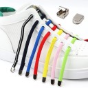 Lacets élastiques pour chaussures 105 x 0,7 cm Sans nouage pour enfants et adultes Taille unique Boucle en métal Enfilage rapide Style sportif 1